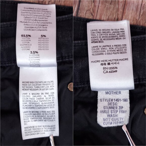 Mother Stunner Zip Ankle Step Fray Not Guilty Womens Size 29 Black Raw Hem Jeans - Picture 13 of 14